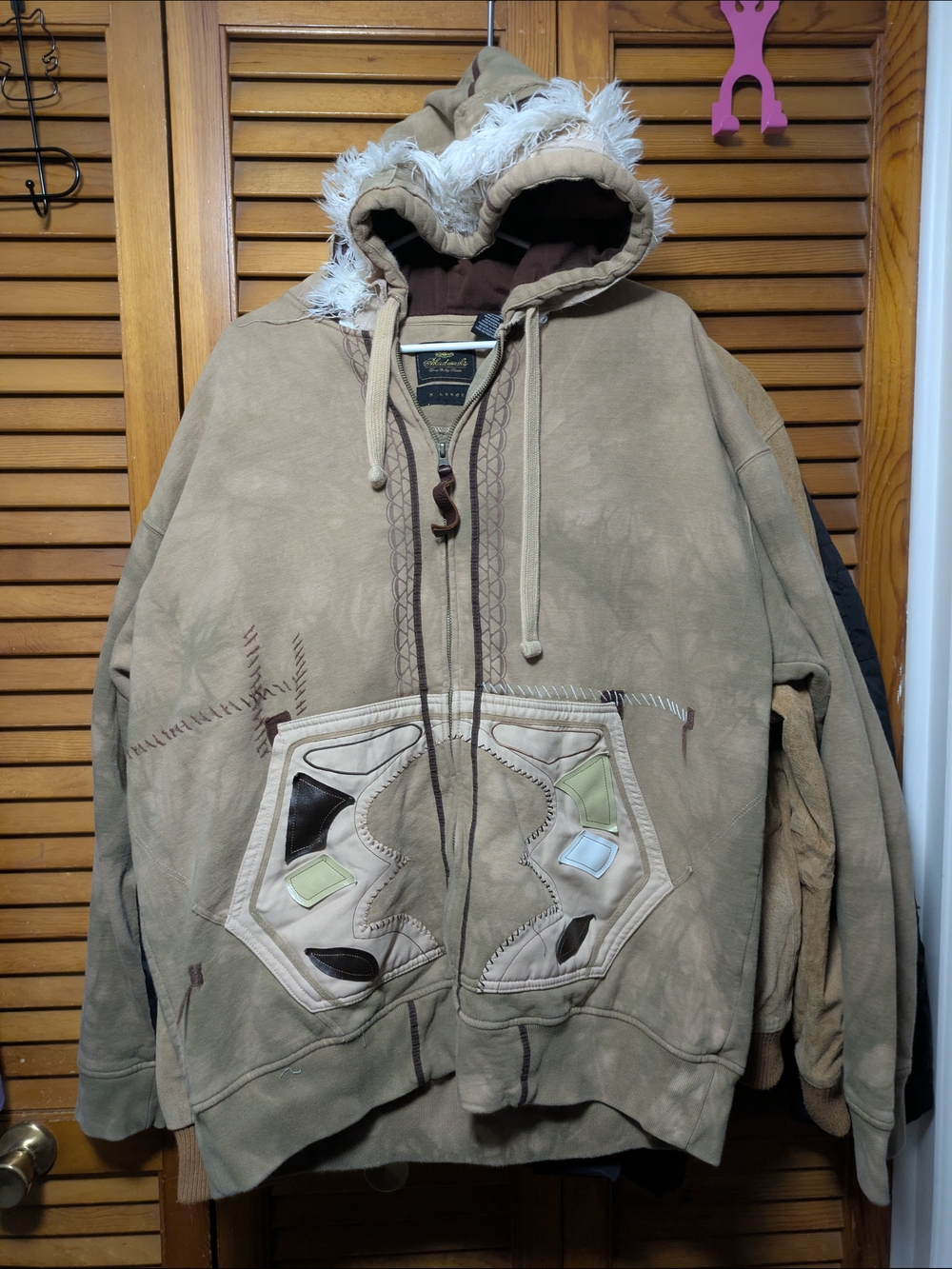 RARE Vintage Akademiks Y2K Era Taupe/Dirty-dye Men's Street Wear Hoodie